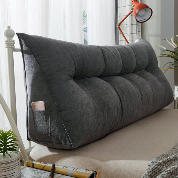 Triangular Wedge Lumbar Pillow Support Cushion Backrest Neck Bed Sofa Headboard